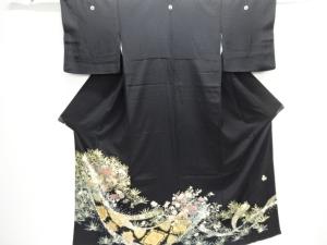 作家物　熨斗に草花模様留袖（比翼付き）